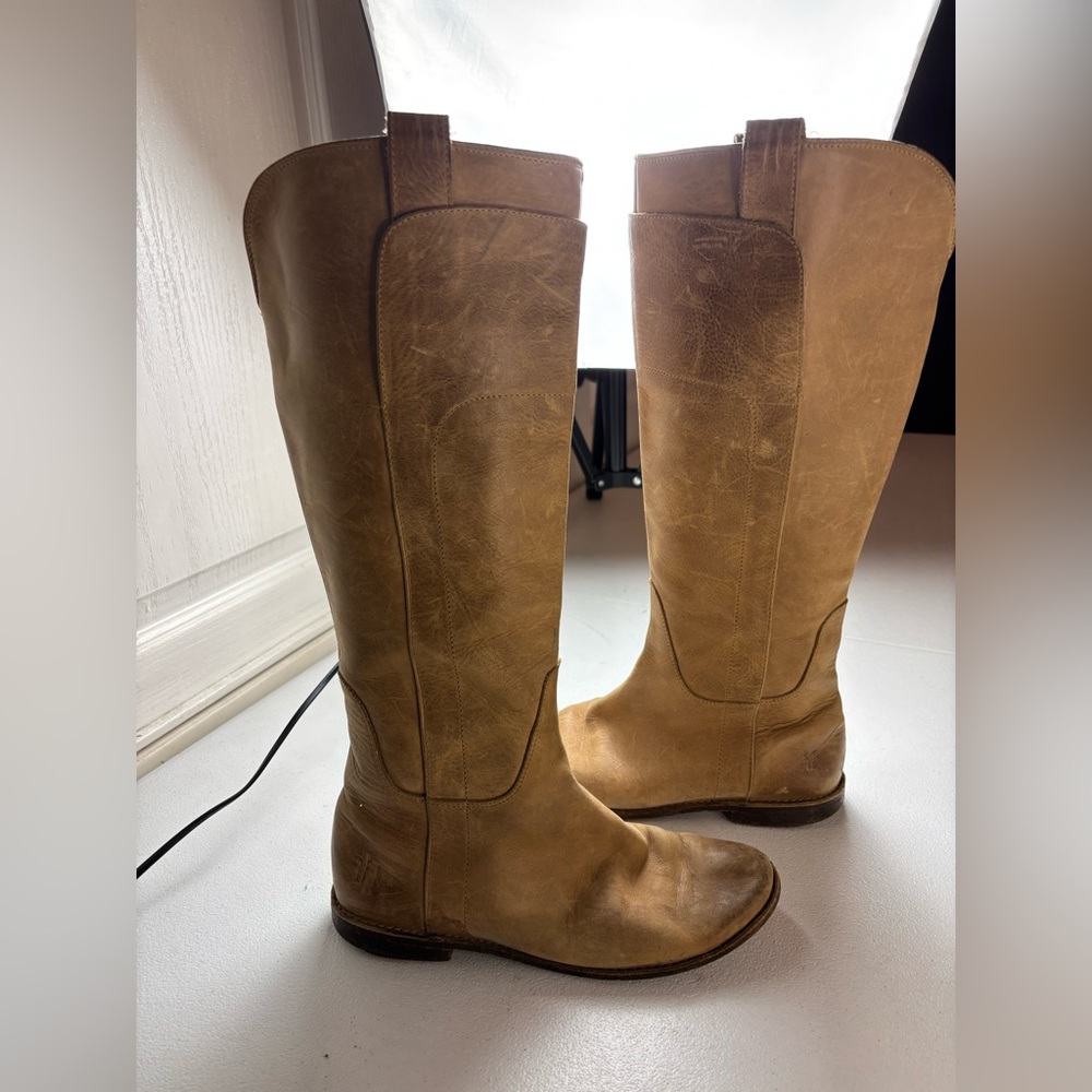 Frye Tan Leather Riding Boots